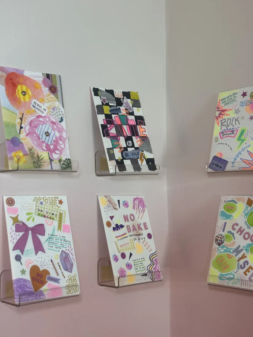 Finished art zines on display