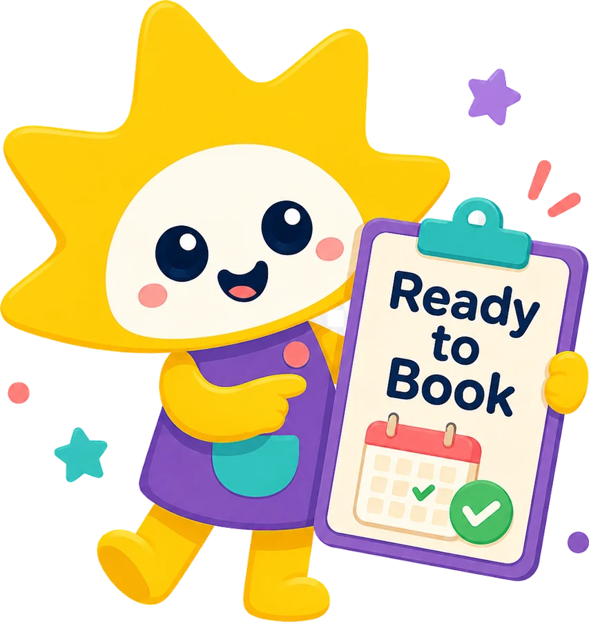 Lumi holding a clipboard, ready to plan a program